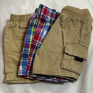 Kids Tan and Plaid Shorts Set 2T